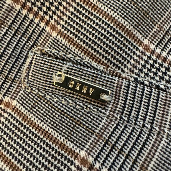 DKNY Plaid Straight Leg Ankle Pull On Pants 10 - Picture 3 of 11